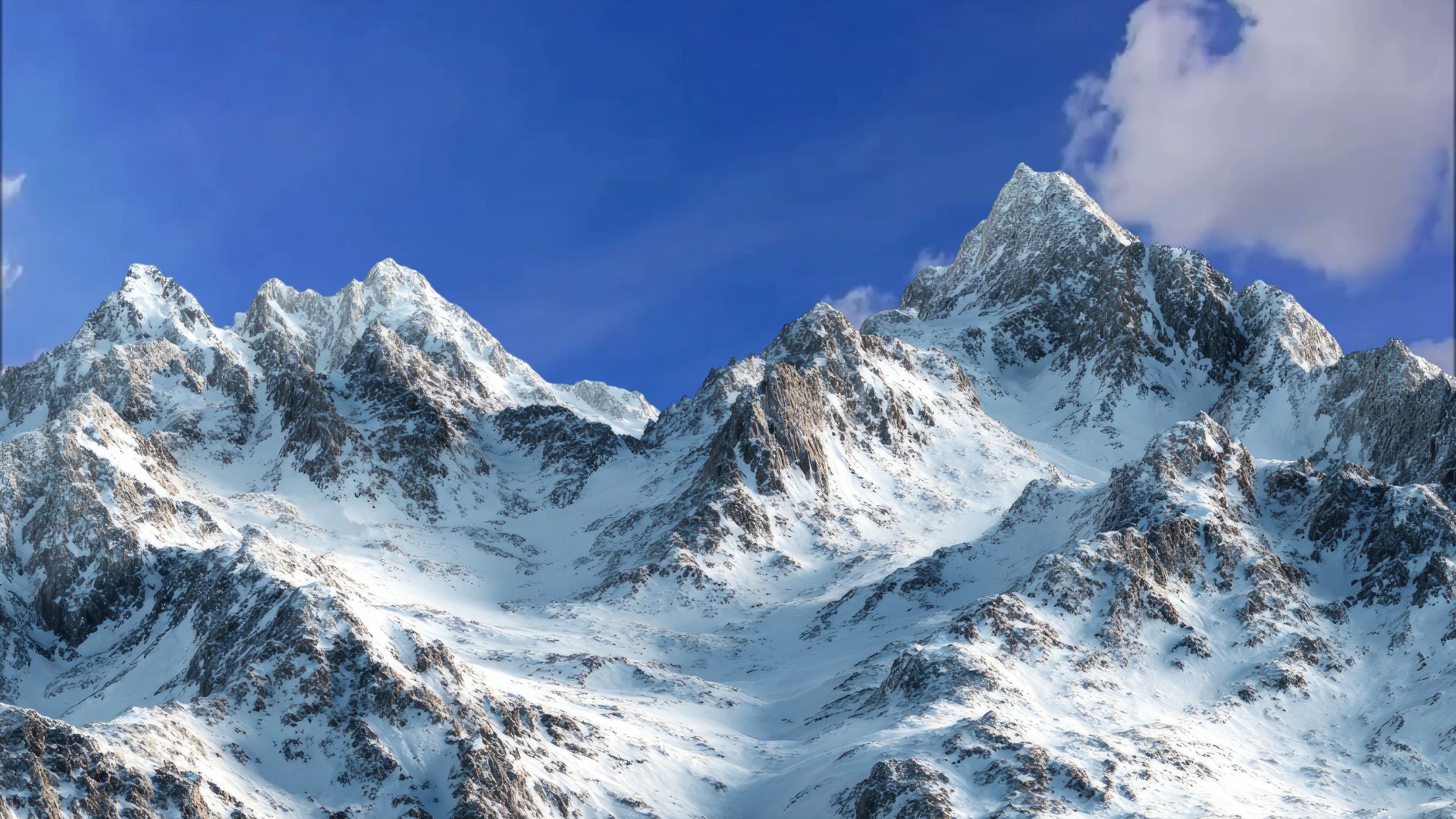 Hiker overlooking mountains